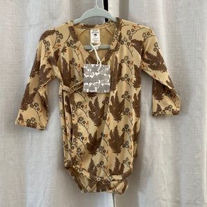 Kate Quinn Bamboo Kimono/Wrap Bodysuit in Caramel Unicorn